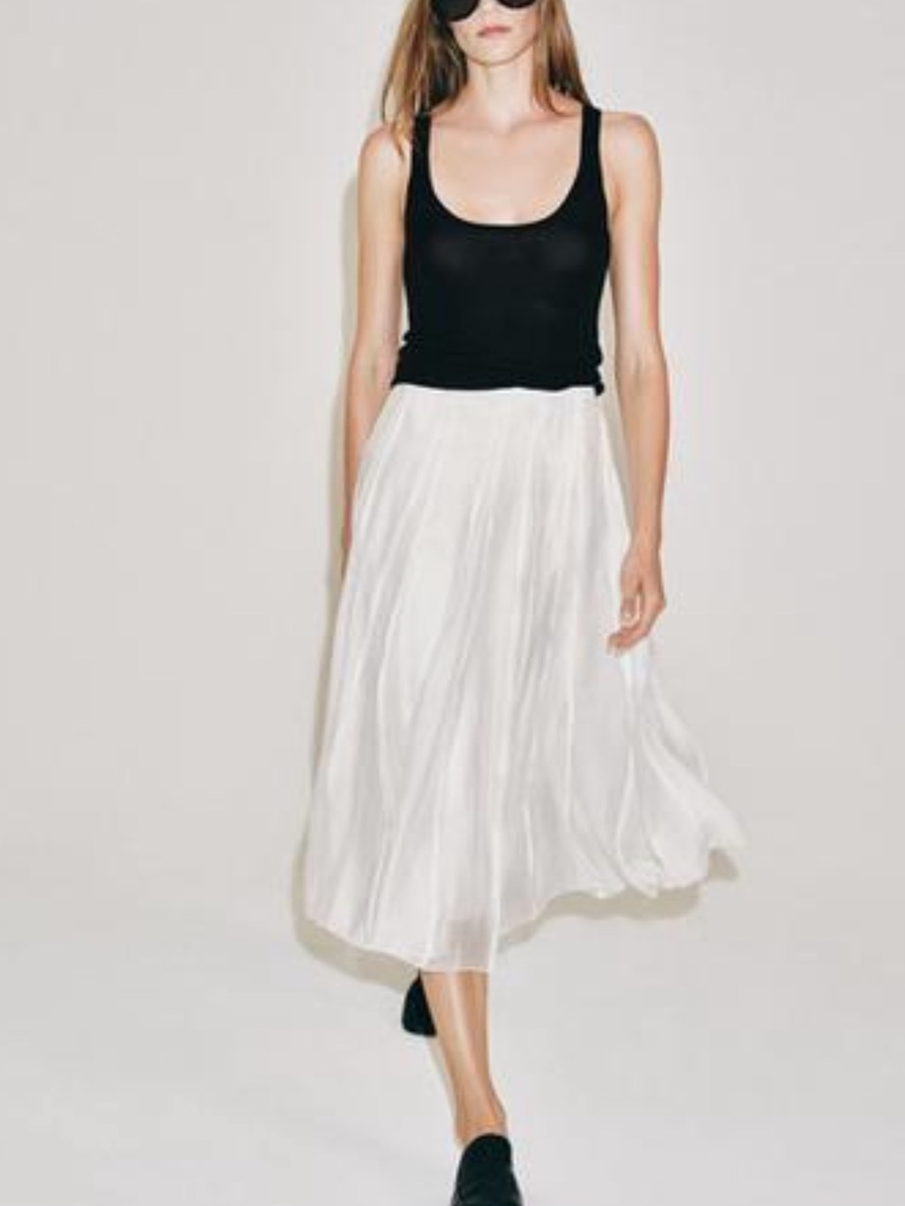 Zara White Pleated Maxi Skirt - Picture 2 of 9